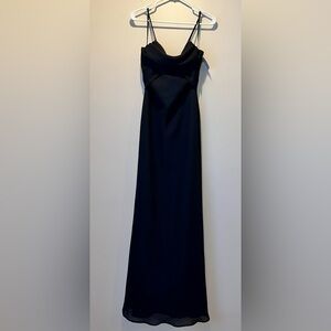 Betsy and Adam Elegant Black Evening Gown